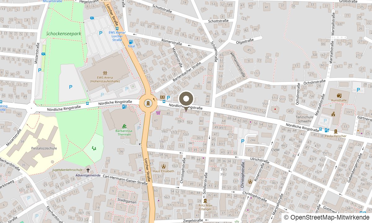Karte: Nördliche Ringstraße 78, 73033 Göppingen